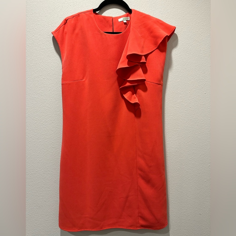 Jade Asymmetrical Ruffle Orange Dress